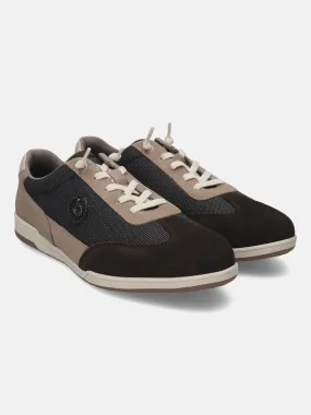 bugatti Brown & Taupe Suede Sneakers