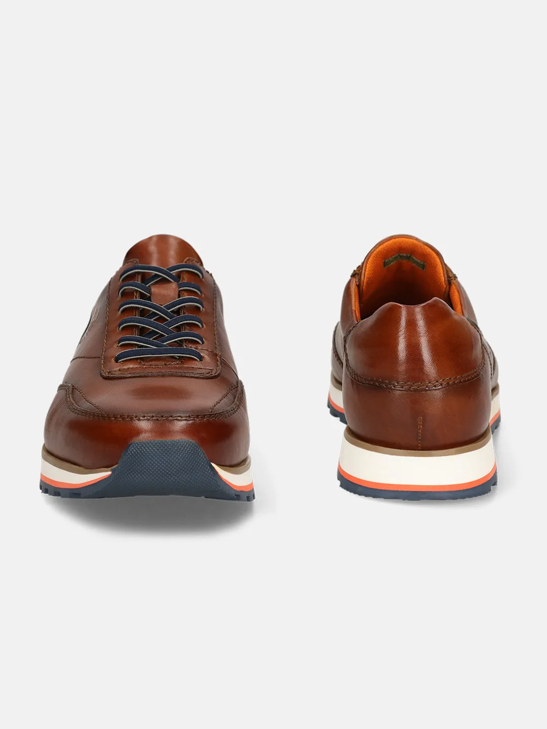 bugatti Cognac Premium Leather Sneakers