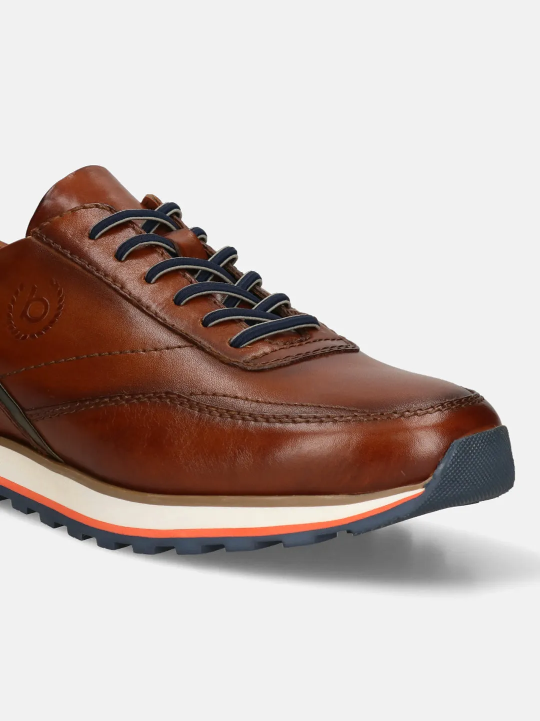 bugatti Cognac Premium Leather Sneakers