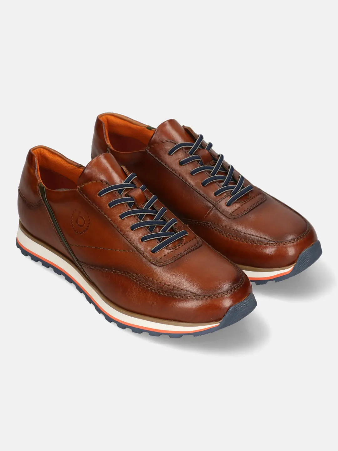 bugatti Cognac Premium Leather Sneakers