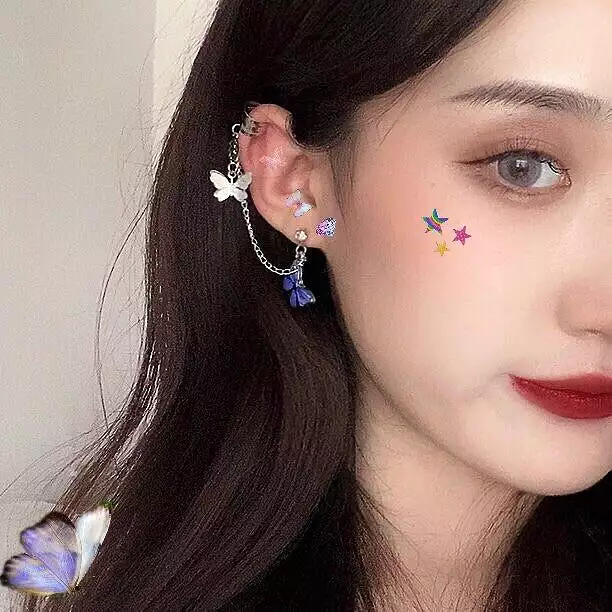 Butterfly Colour Chain Earring