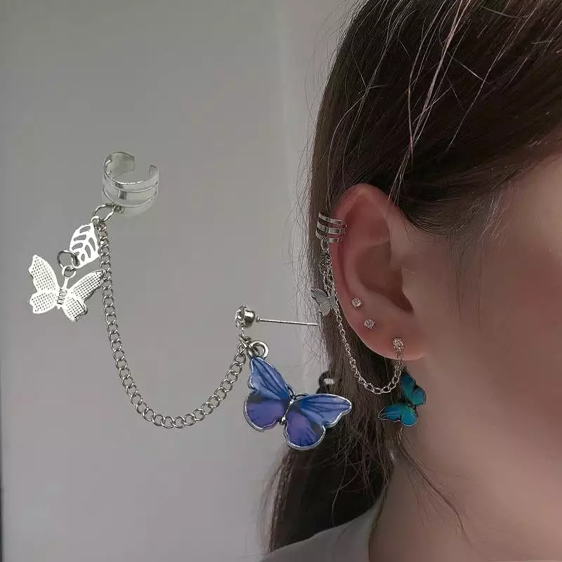 Butterfly Colour Chain Earring