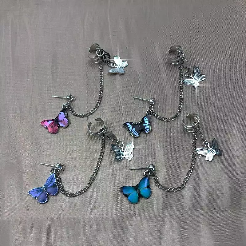 Butterfly Colour Chain Earring