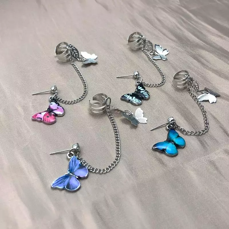 Butterfly Colour Chain Earring