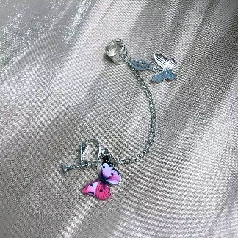 Butterfly Colour Chain Earring