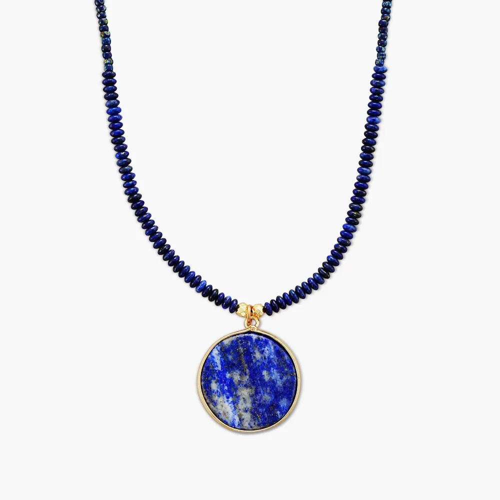 Calming Lapis Lazuli Beaded Necklace