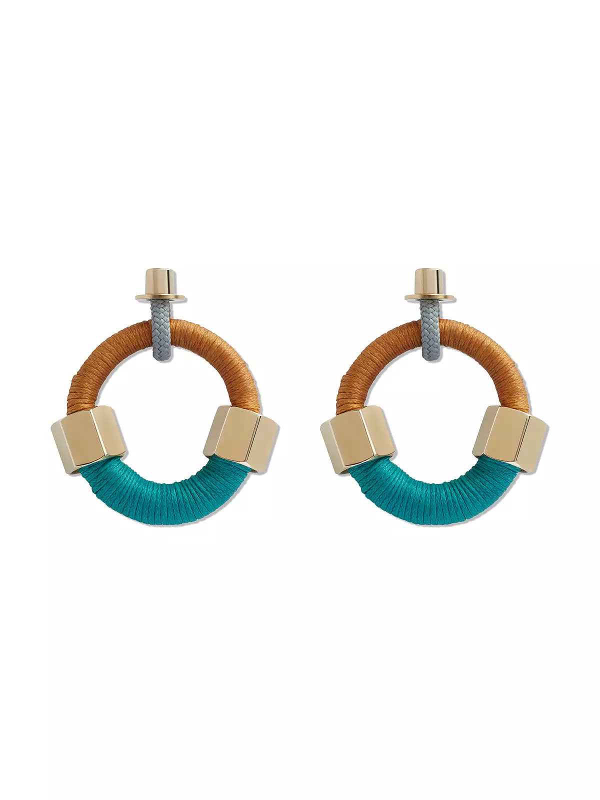 Camel & Aqua Lucchi Earrings