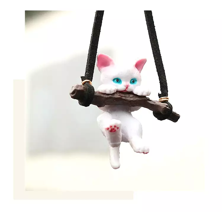 Car Pendant Creative Cute Branch Cat Rearview Mirror Pendant Car Interior Decoration