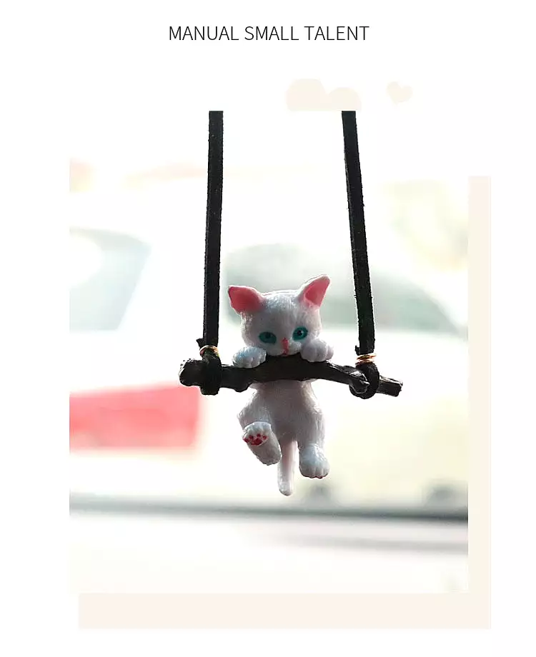 Car Pendant Creative Cute Branch Cat Rearview Mirror Pendant Car Interior Decoration