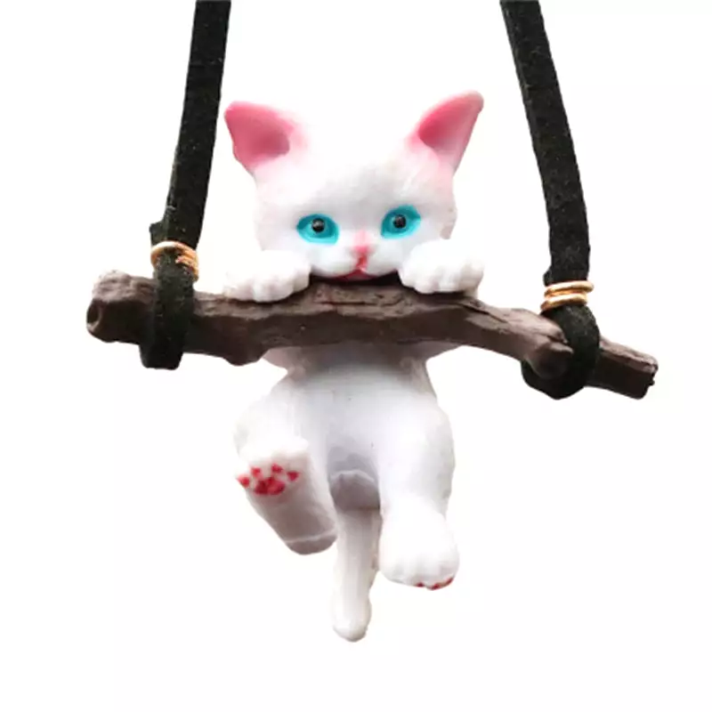 Car Pendant Creative Cute Branch Cat Rearview Mirror Pendant Car Interior Decoration