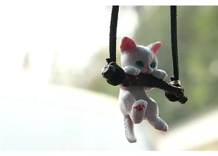 Car Pendant Creative Cute Branch Cat Rearview Mirror Pendant Car Interior Decoration