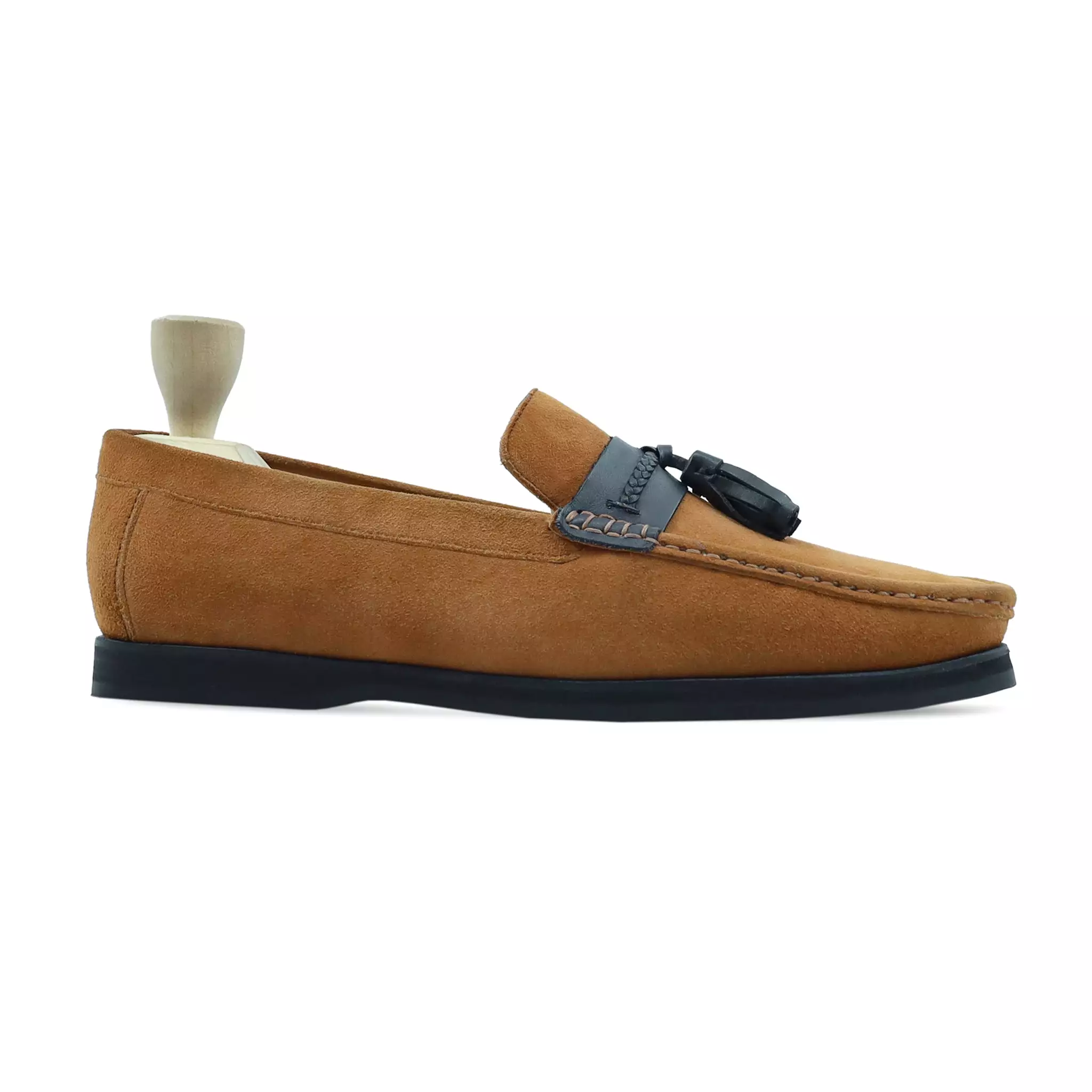 Carnelian - Men's Tan Kid Suede Loafer