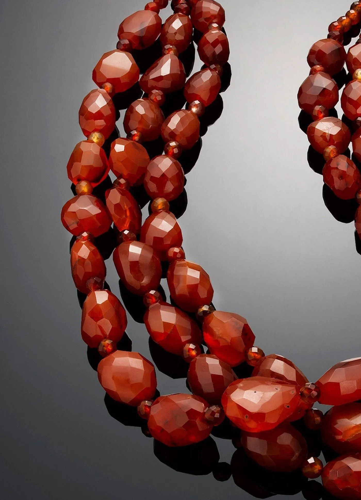 Carnelian Necklace, Three Strands