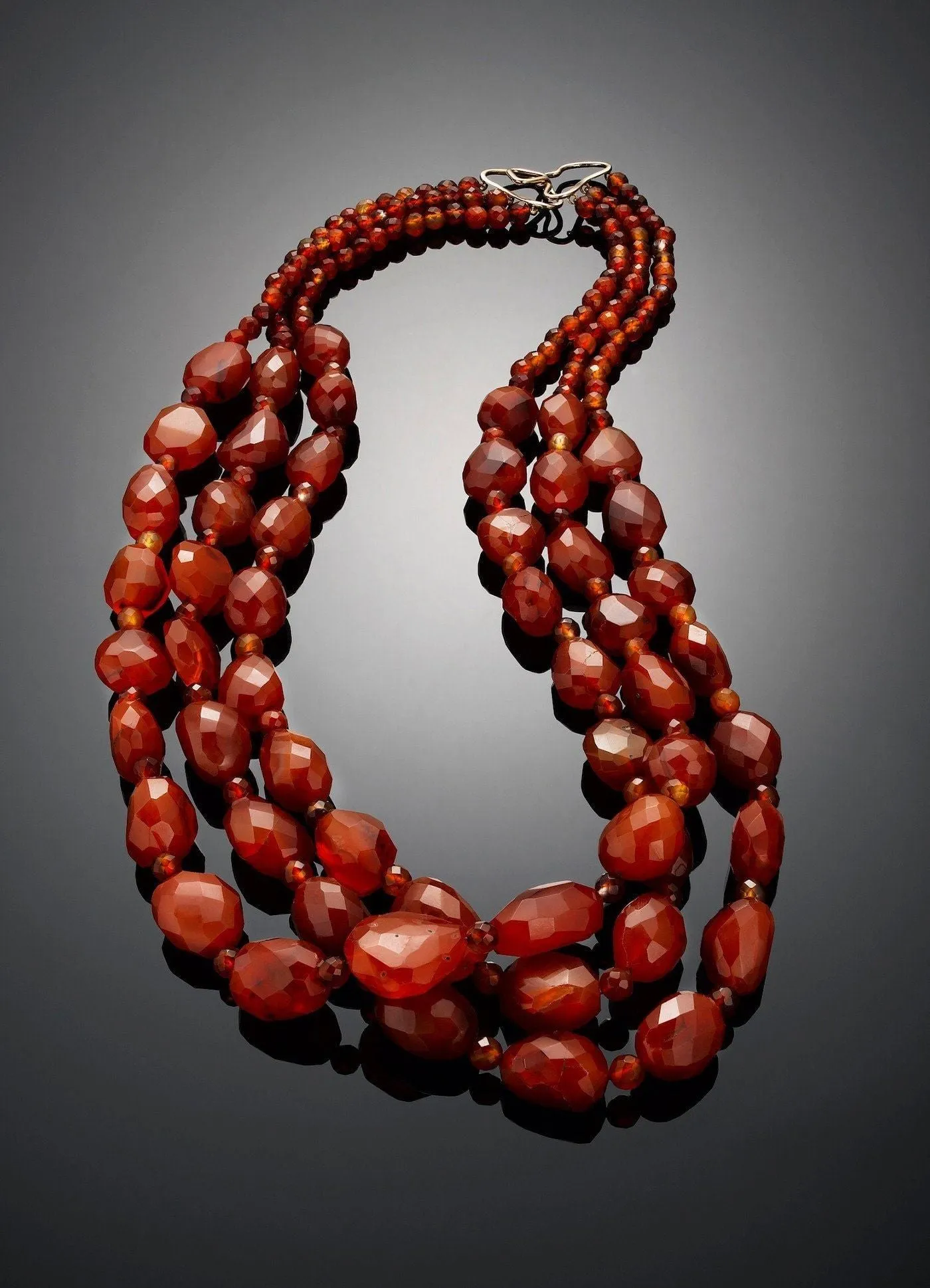 Carnelian Necklace, Three Strands