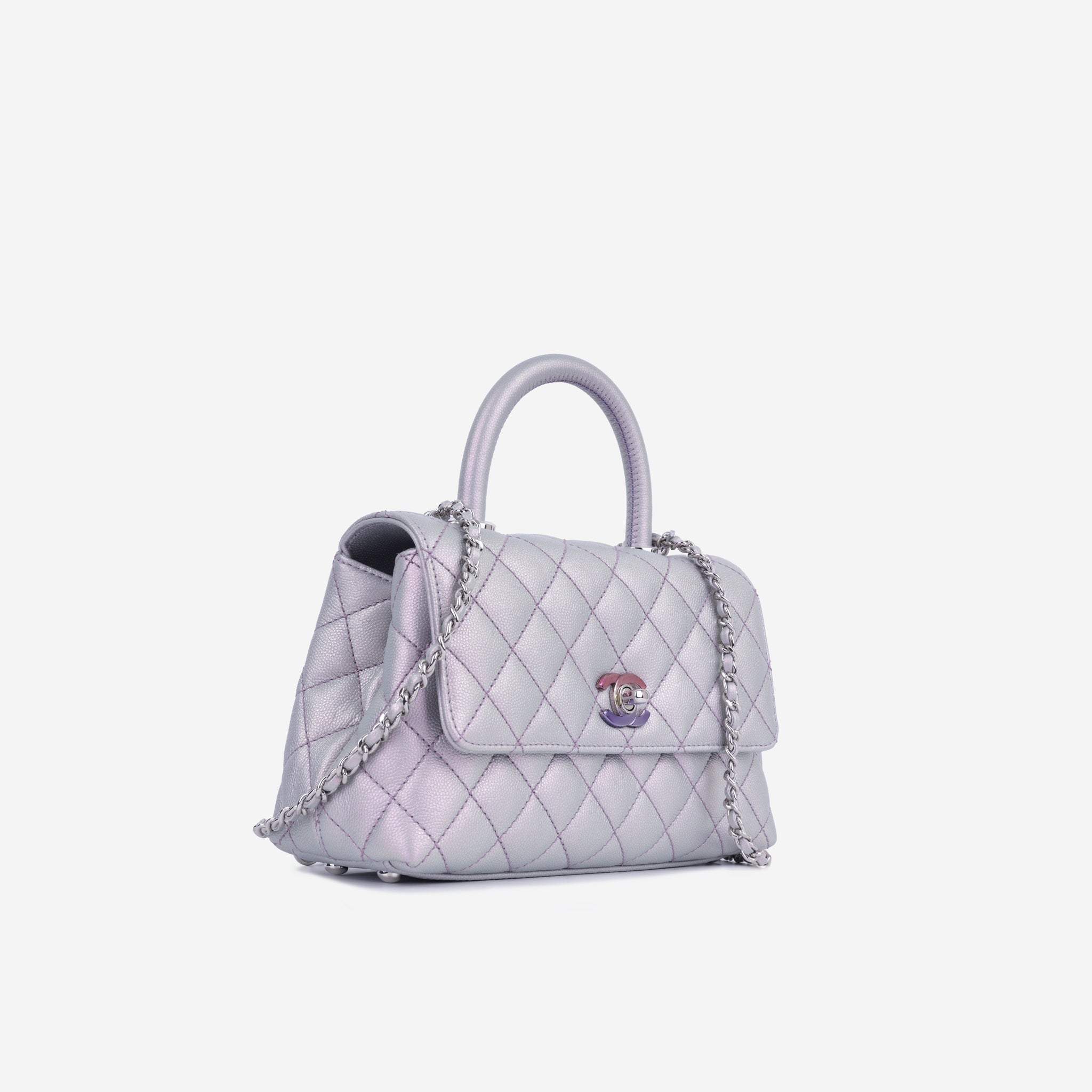 Chanel Small Coco Handle - Purple Iridescent (NWT)