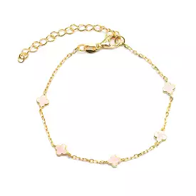 Clover Multi Mini Gold Enamel Bracelet