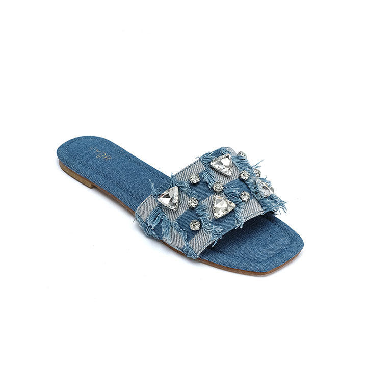 Crystal Embellished Denim Sandal MY 311