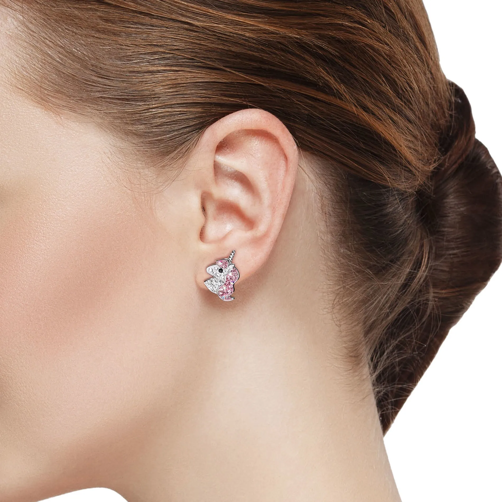 Crystal Unicorn Stud Earrings