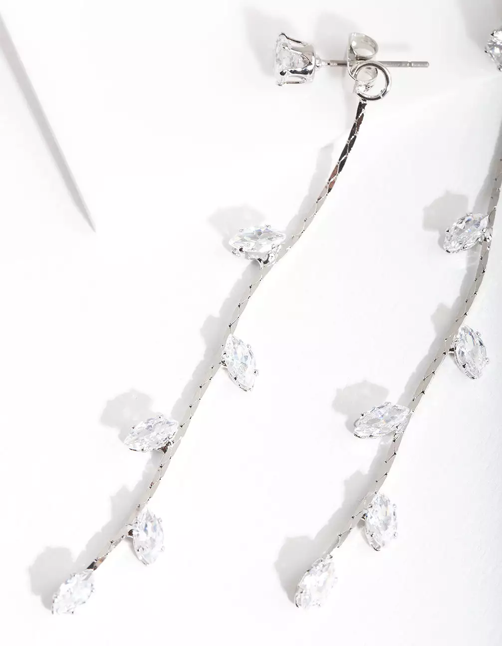 Cubic Zirconia Floral String Earrings