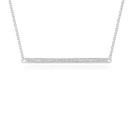 Diamond Bar Pendant in 14k White Gold