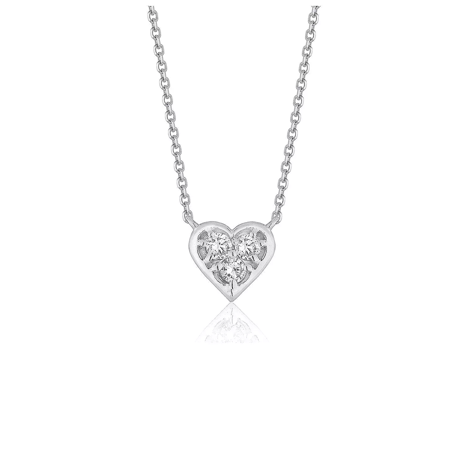 Diamond Heart Design Pendant in 14k White Gold