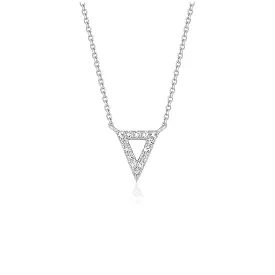 Diamond Inverted Triangle Pendant in 14k White Gold