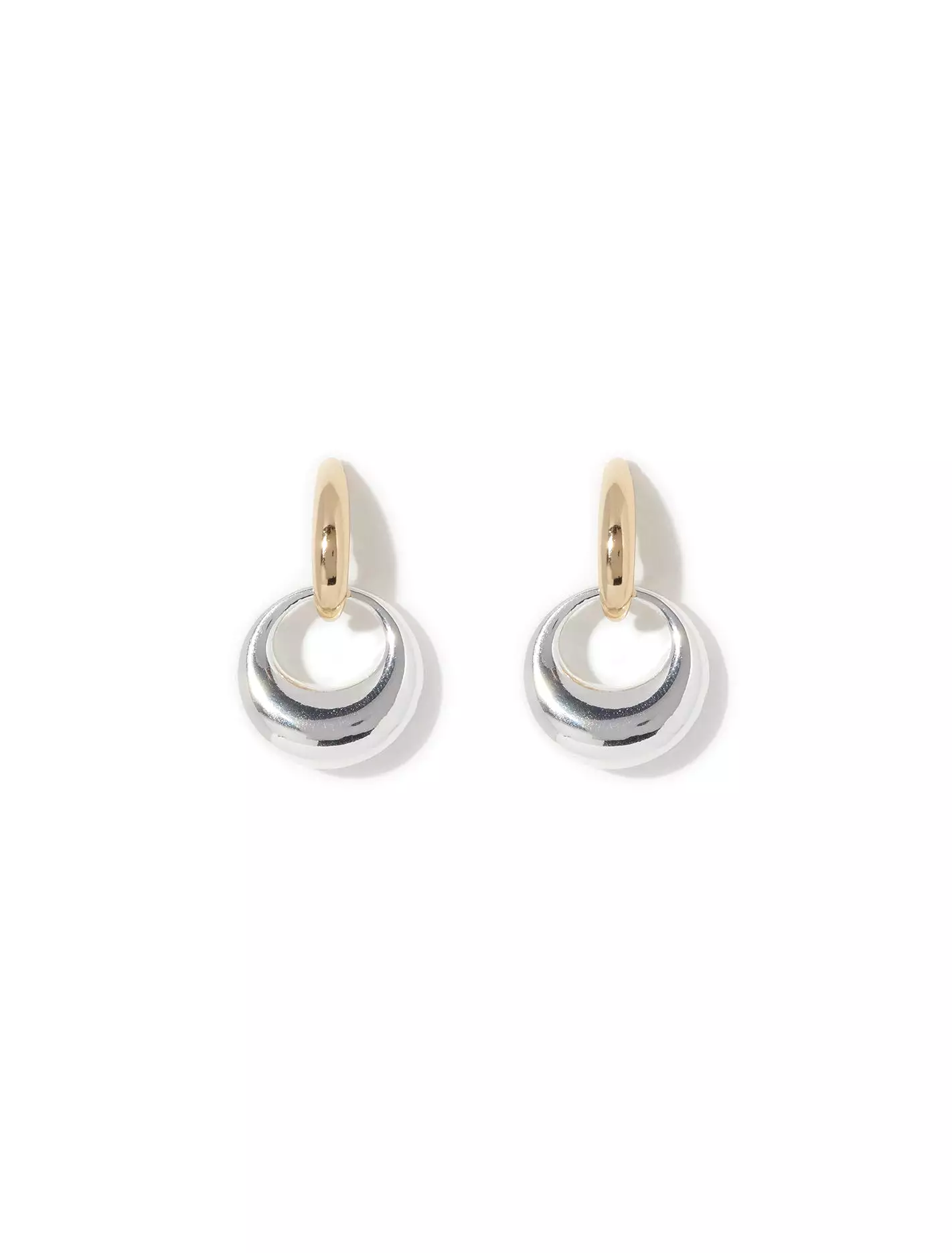 Dot Double Hoop Drop Earrings