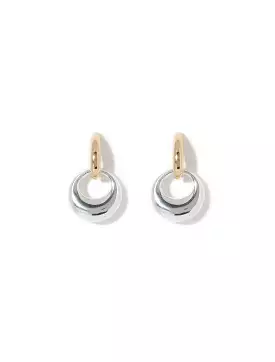 Dot Double Hoop Drop Earrings