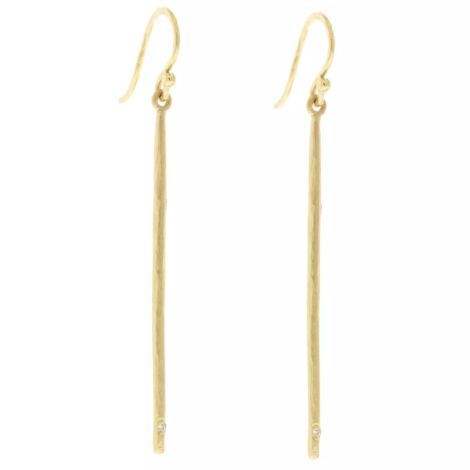 Drumstick Earrings with Single Diamond