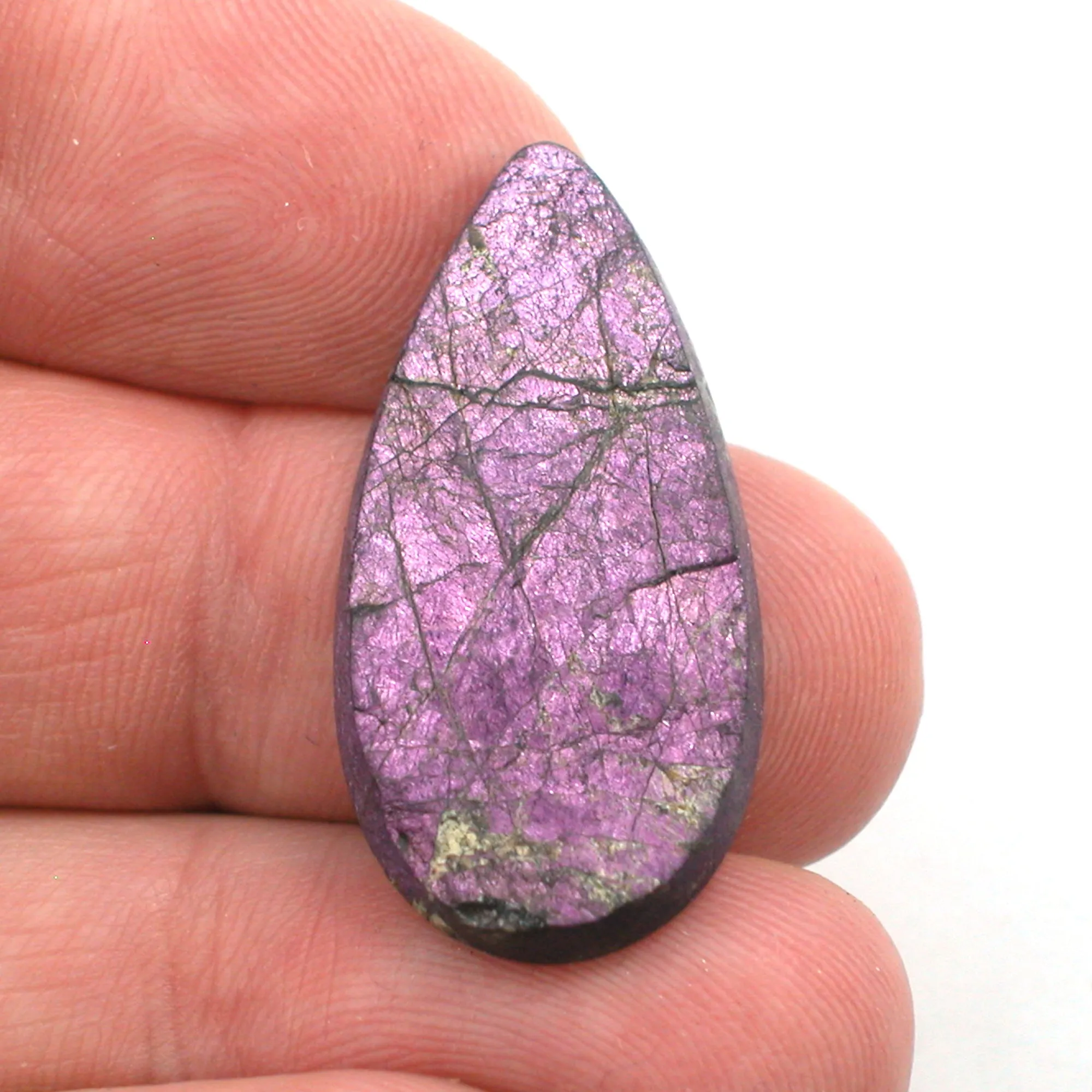 DVH Purpurite Cabochon Natural Surface Iridescent Purple 33x17x5 (4395)