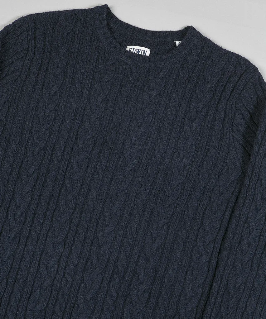 Edwin Oiler Crewneck Sweater Dark Navy