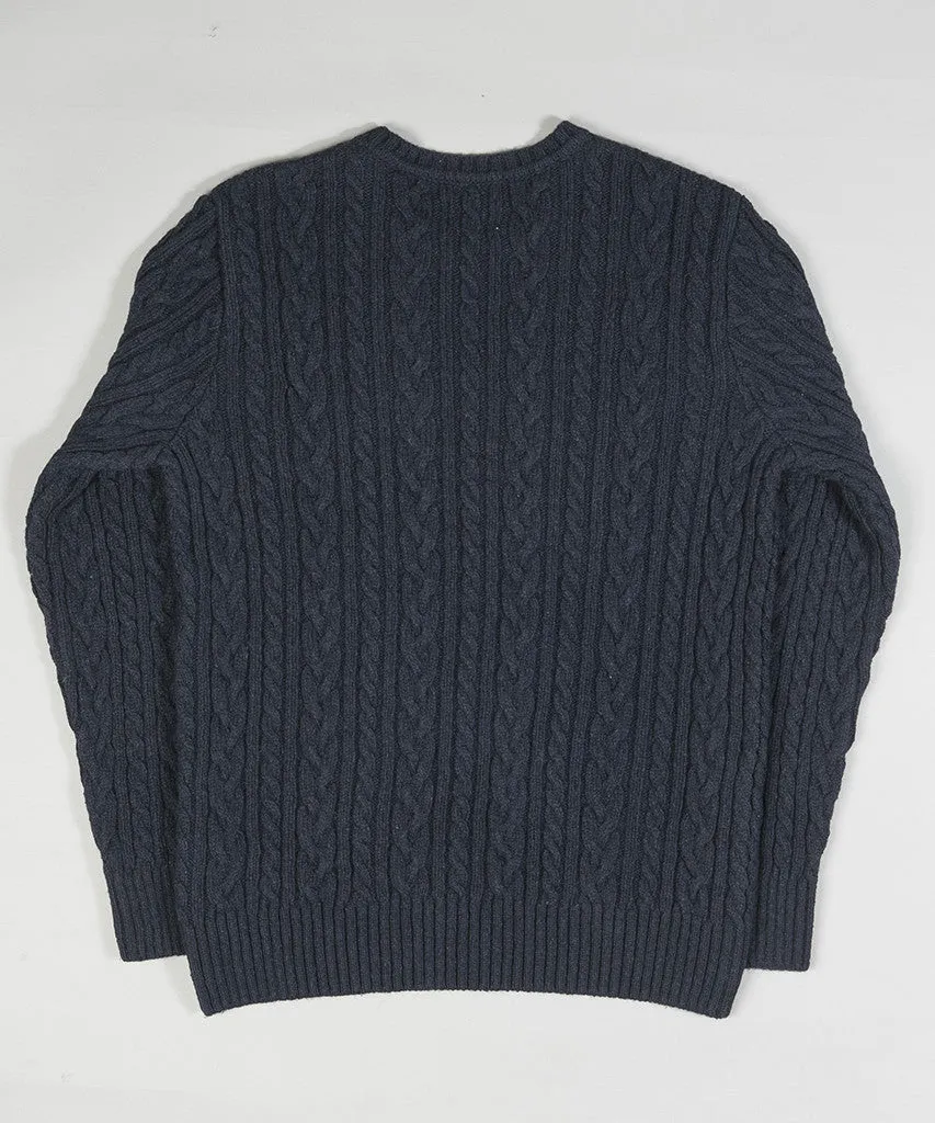 Edwin Oiler Crewneck Sweater Dark Navy