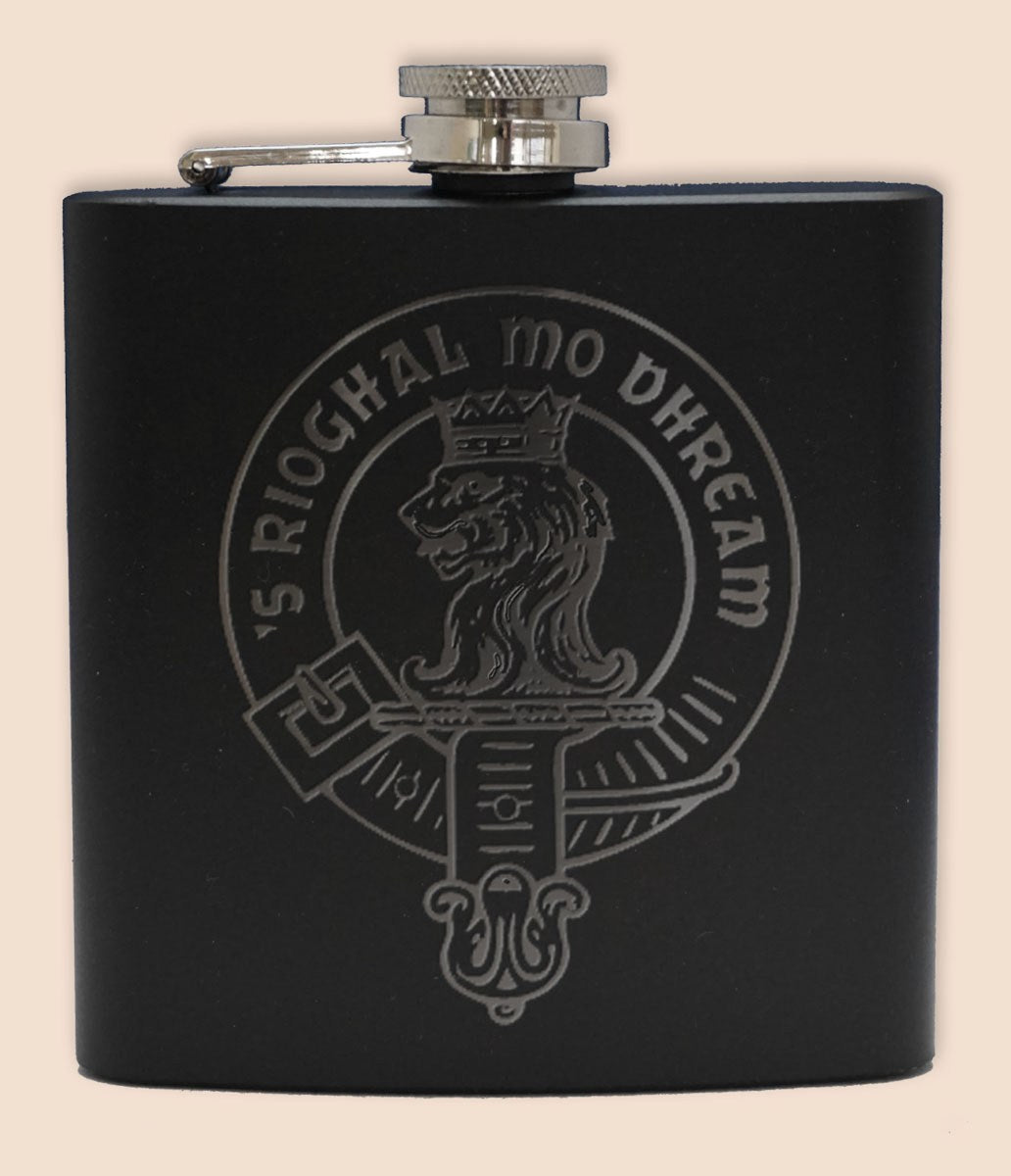 Engraved 6 oz Flask - Clan Crest