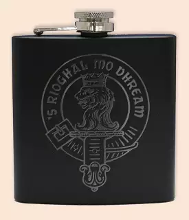 Engraved 6 oz Flask - Clan Crest