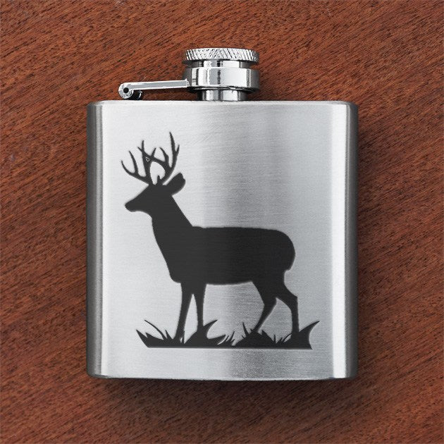 Engraved 6oz Silver Flask - Personal Message