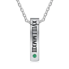 Engraved Vertical Bar Necklace