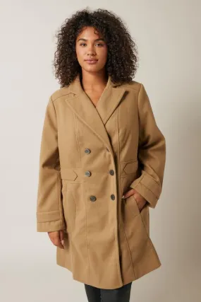 Evans Camel Tailored Mid Length Coat