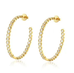 Evelyn Clear Crystal Hoops