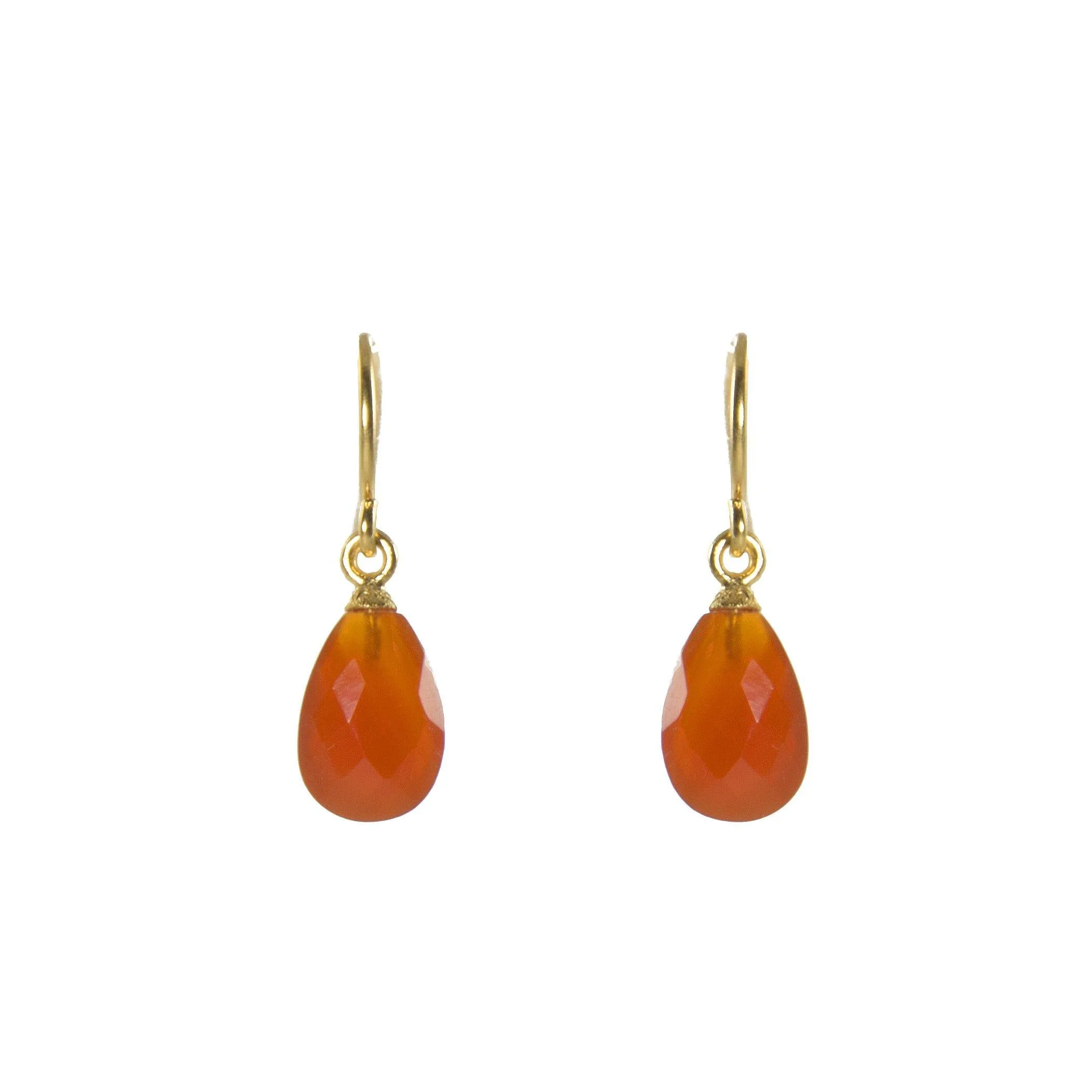 Faceted Carnelian Drop Earrings