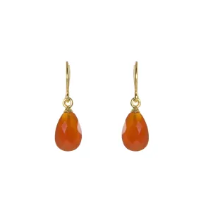 Faceted Carnelian Drop Earrings