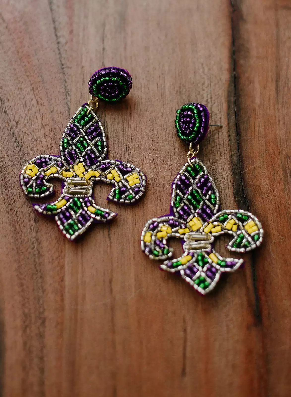 Fleur De Lis Beaded Drops