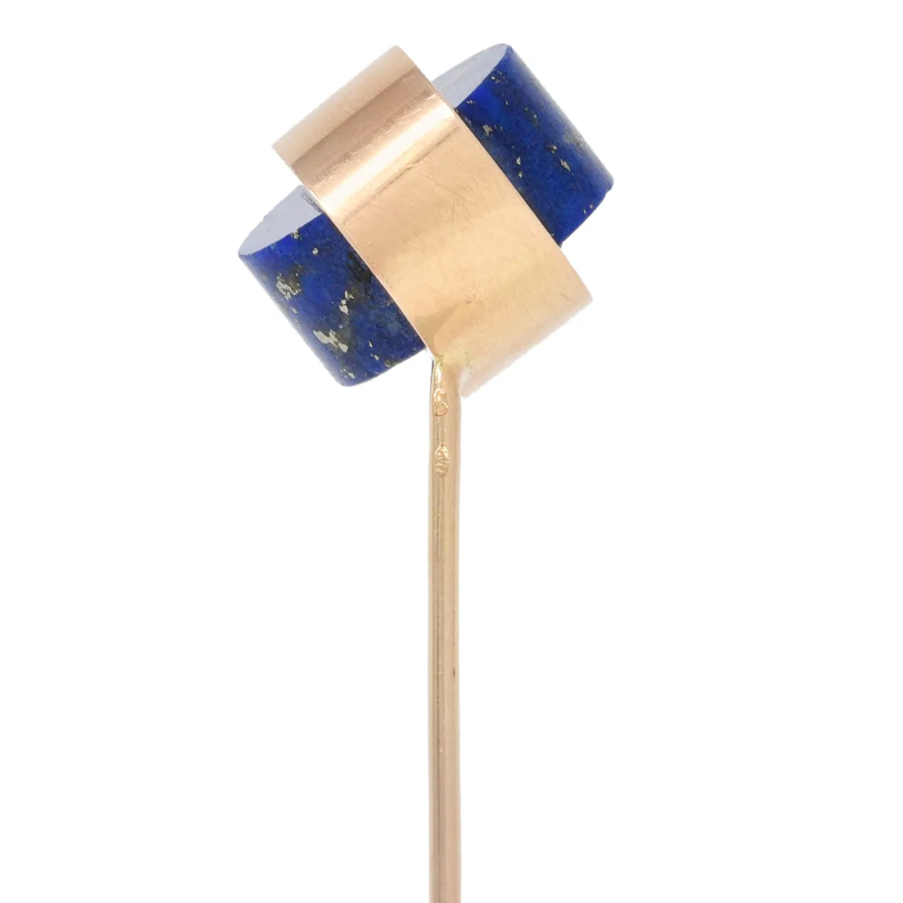 French Modernist Lapis Lazuli 18 Karat Yellow Gold Vintage Stickpin