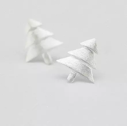 Fresh Accessories - Christmas Tree Sterling Silver Stud Earrings