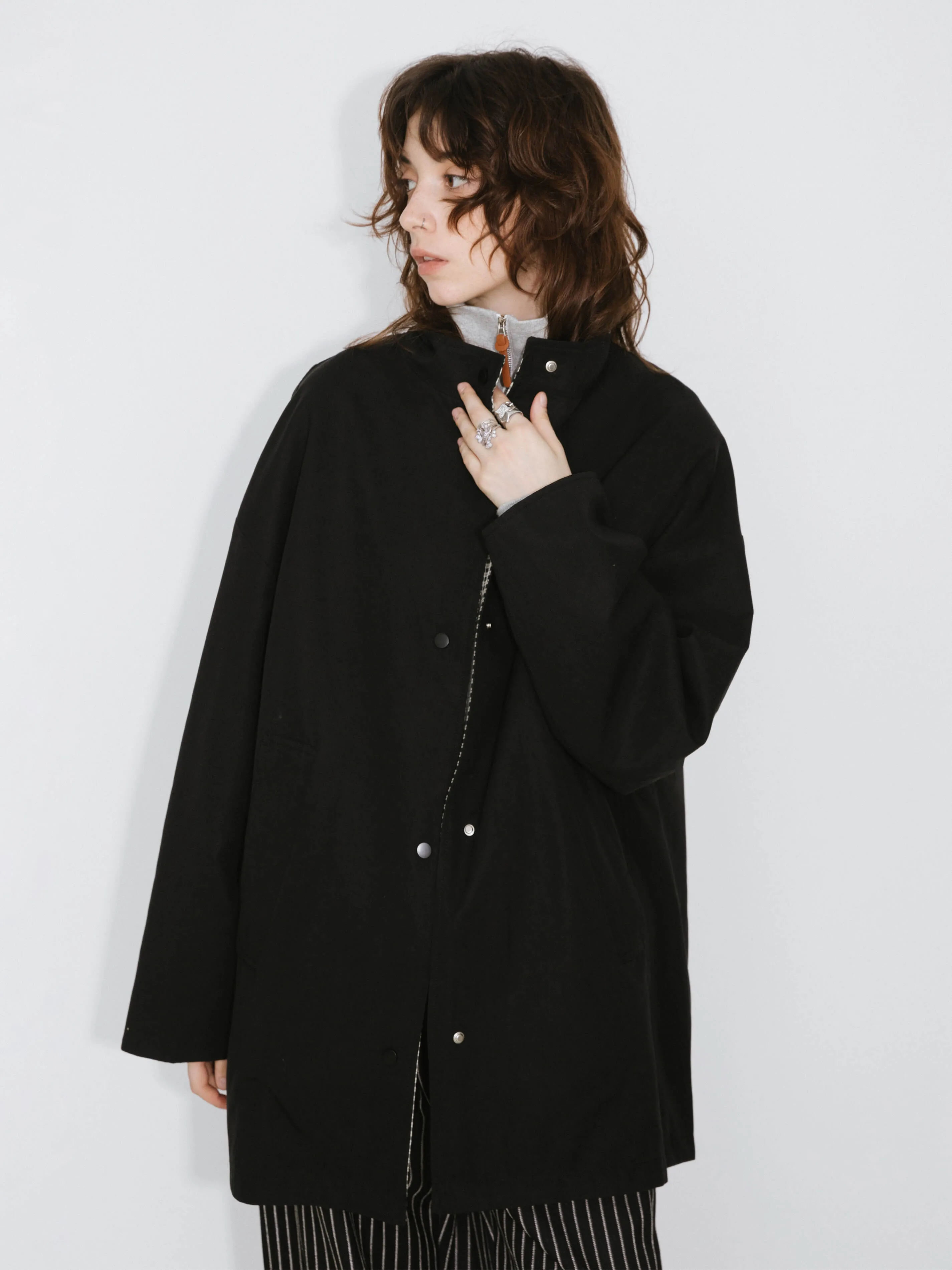 Funnel Neck Reversible Trench Coat