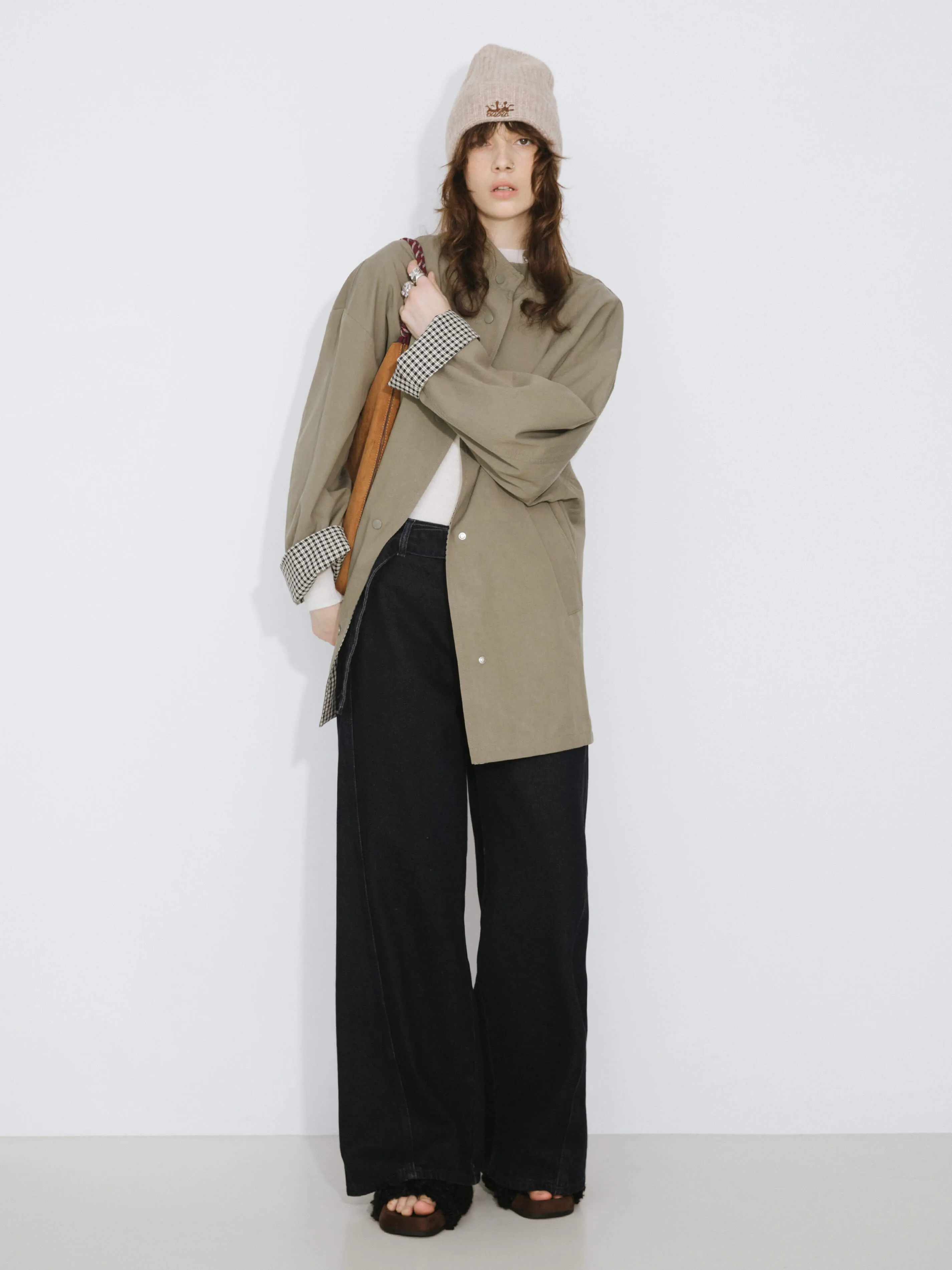 Funnel Neck Reversible Trench Coat