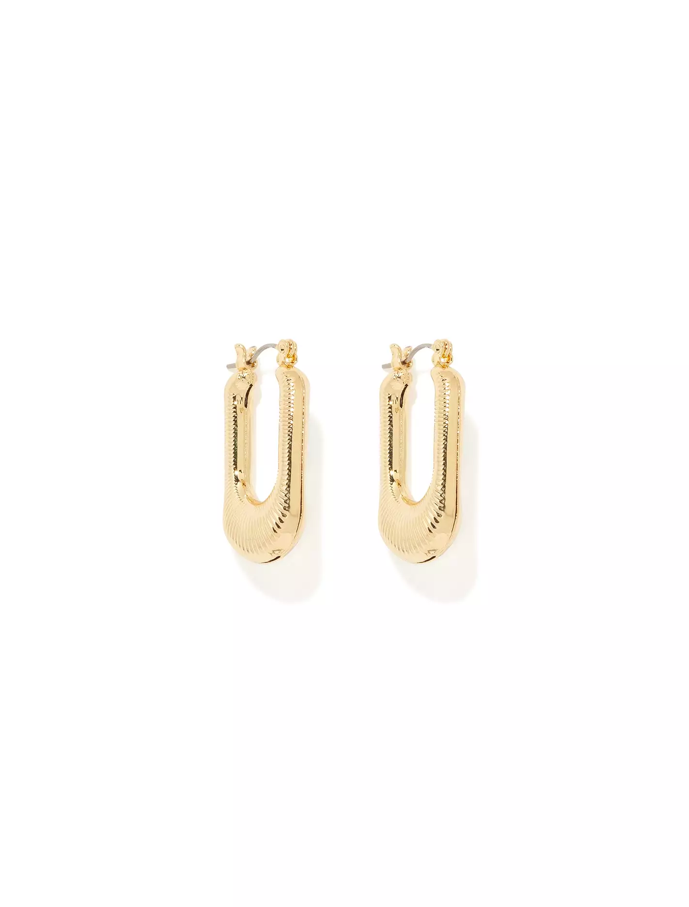 Gaze Gold Plated Drop Hoop Earrings