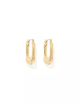 Gaze Gold Plated Drop Hoop Earrings