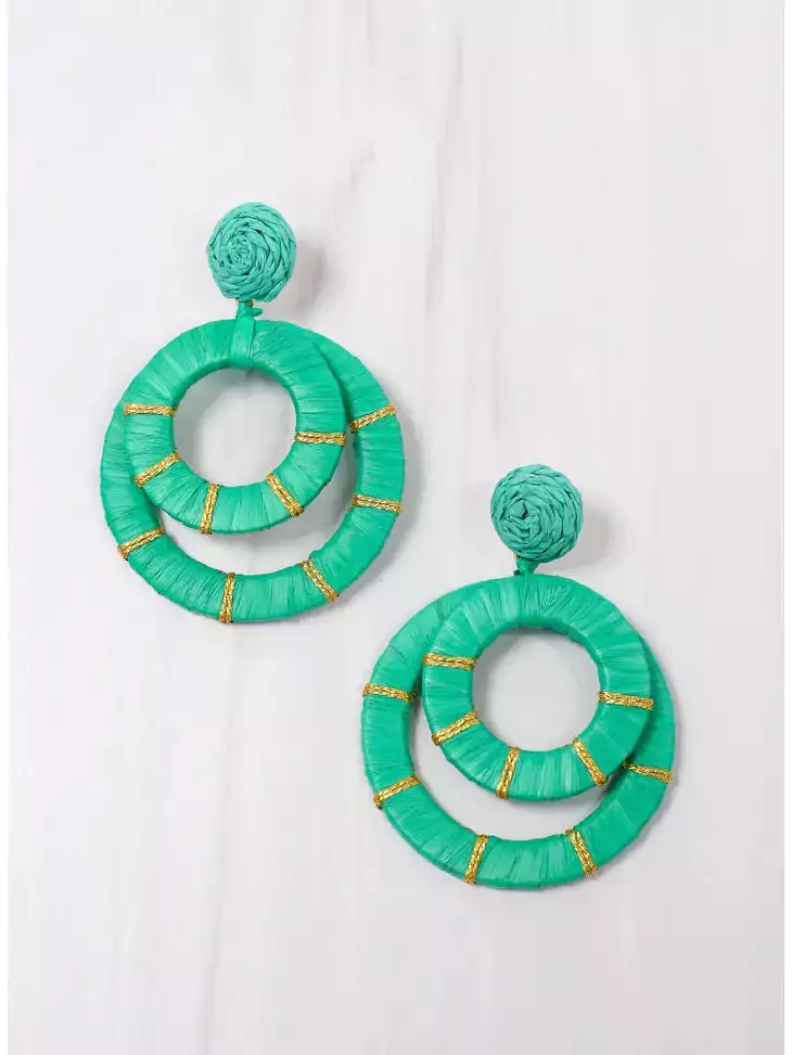 GIlbert Wrapped Drop Earring - GREEN