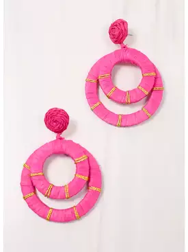 GIlbert Wrapped Drop Earring - HOT PINK