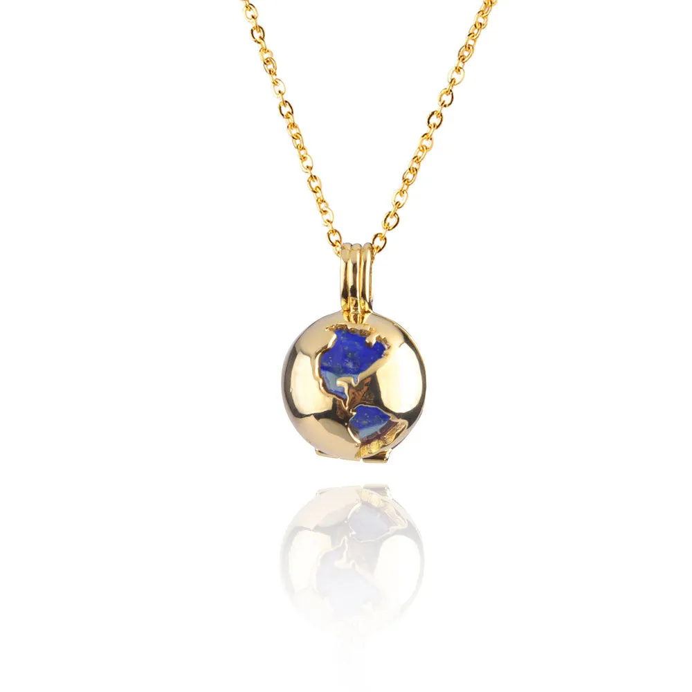 Globe Locket Lapis Lazuli